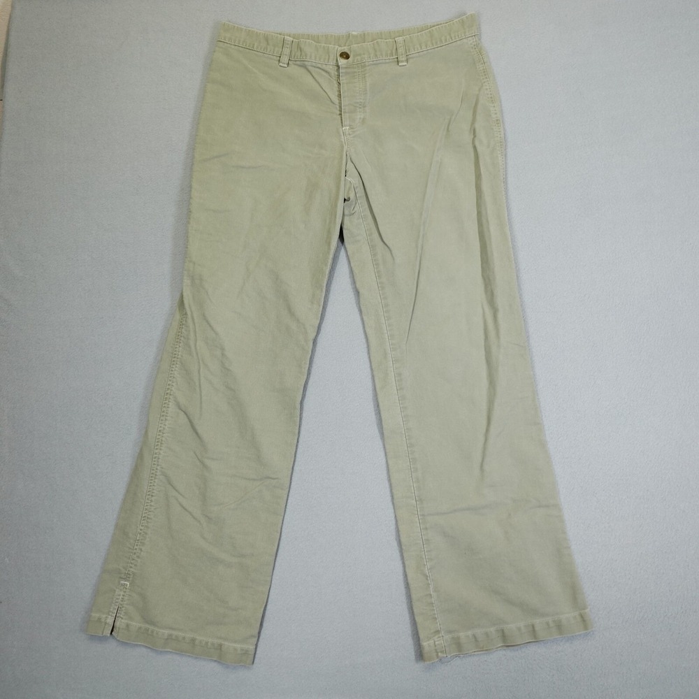 American Eagle Corduroy Pants Womens 12 Green Flare Low Rise Y2K Casual Boho